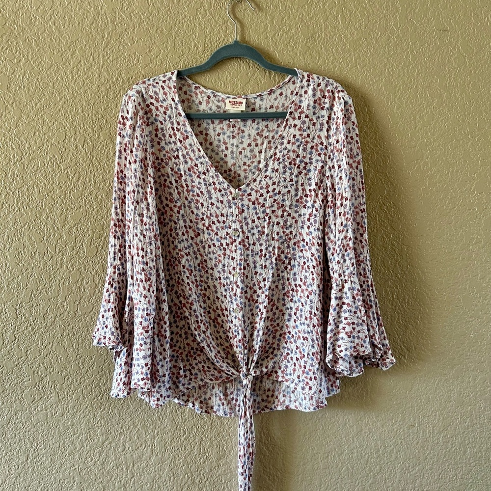 Mossimo Supply Co. Floral Bell Sleeve Blouse